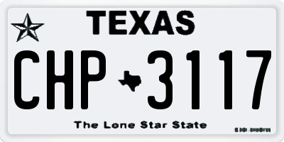 TX license plate CHP3117