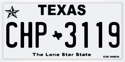 TX license plate CHP3119
