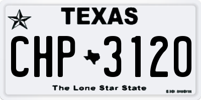 TX license plate CHP3120