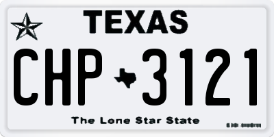 TX license plate CHP3121