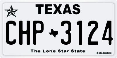 TX license plate CHP3124