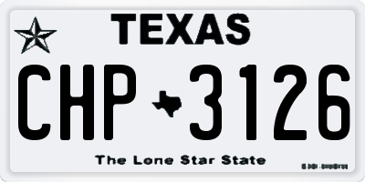 TX license plate CHP3126