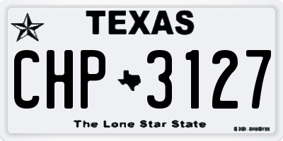 TX license plate CHP3127