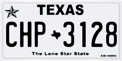 TX license plate CHP3128