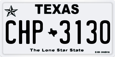 TX license plate CHP3130