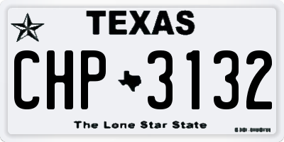 TX license plate CHP3132