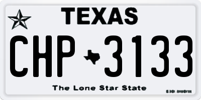 TX license plate CHP3133