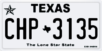 TX license plate CHP3135