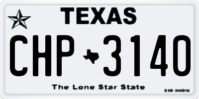 TX license plate CHP3140