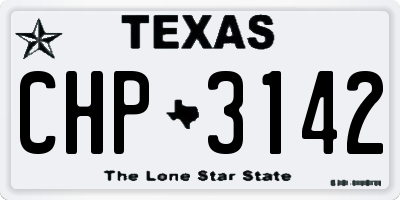 TX license plate CHP3142