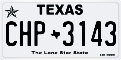 TX license plate CHP3143