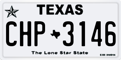 TX license plate CHP3146