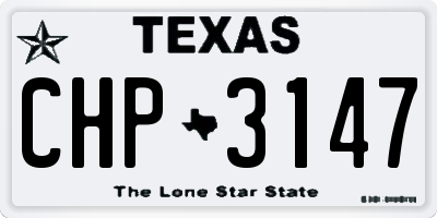 TX license plate CHP3147