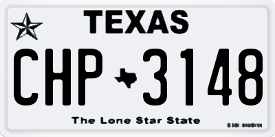 TX license plate CHP3148