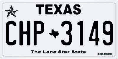 TX license plate CHP3149