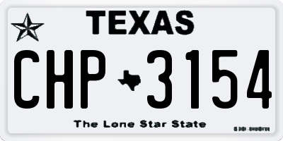 TX license plate CHP3154
