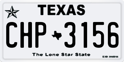 TX license plate CHP3156