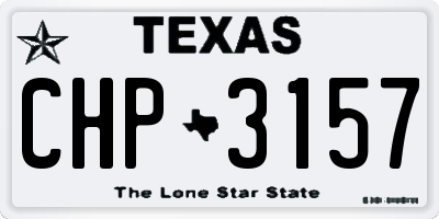 TX license plate CHP3157