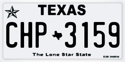 TX license plate CHP3159