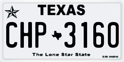 TX license plate CHP3160