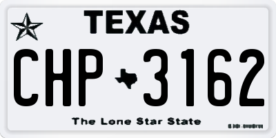 TX license plate CHP3162