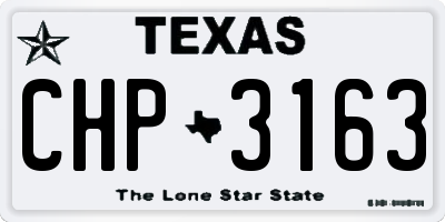 TX license plate CHP3163