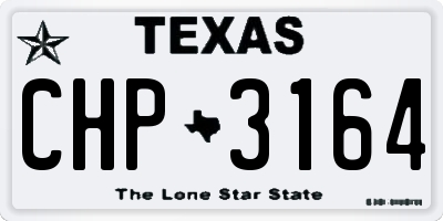 TX license plate CHP3164