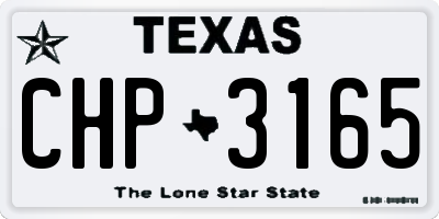 TX license plate CHP3165