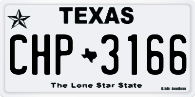 TX license plate CHP3166