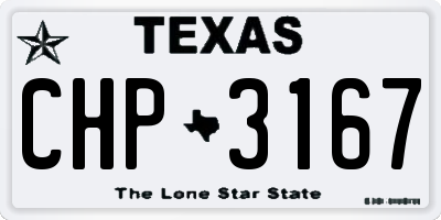 TX license plate CHP3167