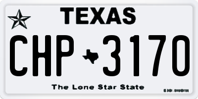 TX license plate CHP3170