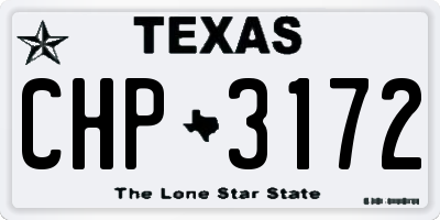 TX license plate CHP3172