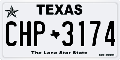 TX license plate CHP3174