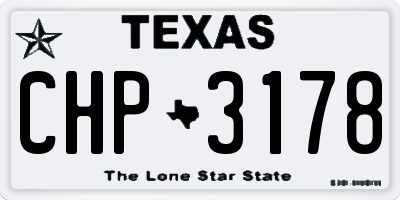 TX license plate CHP3178