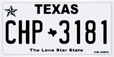 TX license plate CHP3181