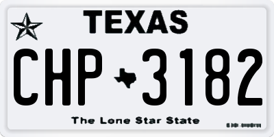 TX license plate CHP3182