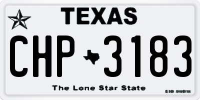 TX license plate CHP3183