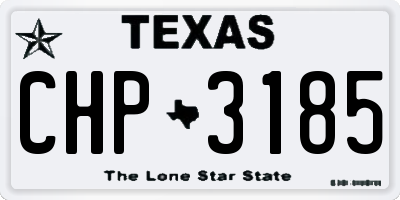 TX license plate CHP3185