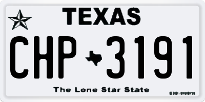 TX license plate CHP3191