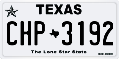 TX license plate CHP3192