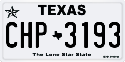 TX license plate CHP3193