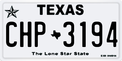 TX license plate CHP3194