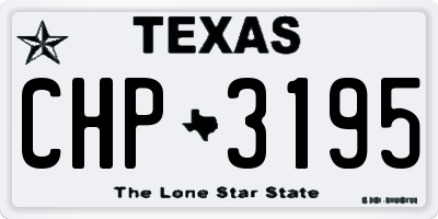 TX license plate CHP3195
