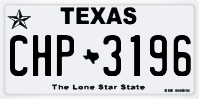 TX license plate CHP3196