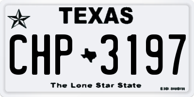 TX license plate CHP3197