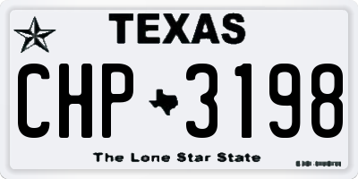 TX license plate CHP3198