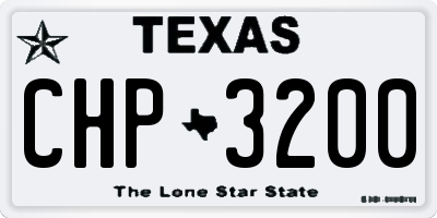 TX license plate CHP3200