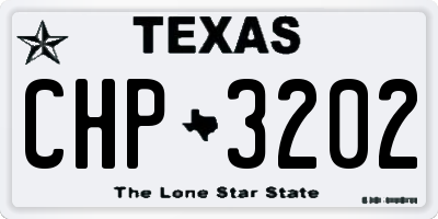 TX license plate CHP3202