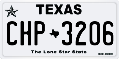 TX license plate CHP3206