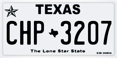 TX license plate CHP3207